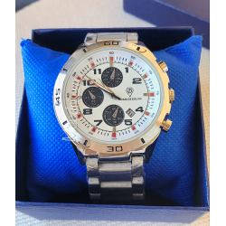 Ceas barbati elegant argintiu cu bratara metalica