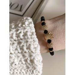 Set 3 bratari unisex modele deosebite cu margele negre si forme cu pietricele negre