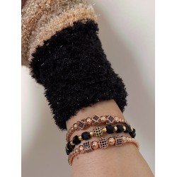 Set 3 bratari unisex modele deosebite cu margele si forme cu pietricele stralucitoare