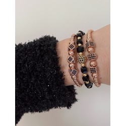 Set 3 bratari unisex modele deosebite cu margele si forme cu pietricele stralucitoare