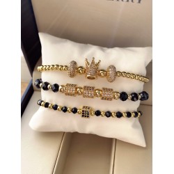 Set 3 bratari unisex modele deosebite cu margele si forme cu pietricele stralucitoare
