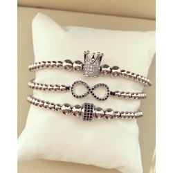 Set 3 bratari unisex modele deosebite cu margele si forme cu pietricele stralucitoare