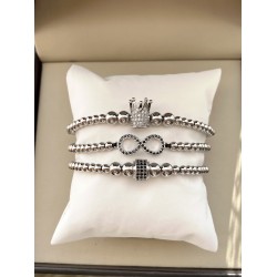 Set 3 bratari unisex modele deosebite cu margele si forme cu pietricele stralucitoare