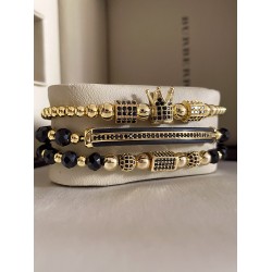 Set 3 bratari unisex modele deosebite cu margele si forme cu pietricele stralucitoare