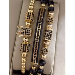 Set 3 bratari unisex modele deosebite cu margele si forme cu pietricele stralucitoare