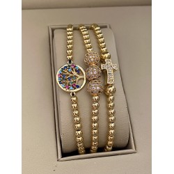 Set 3 bratari unisex modele deosebite cu margele si forme cu pietricele stralucitoare