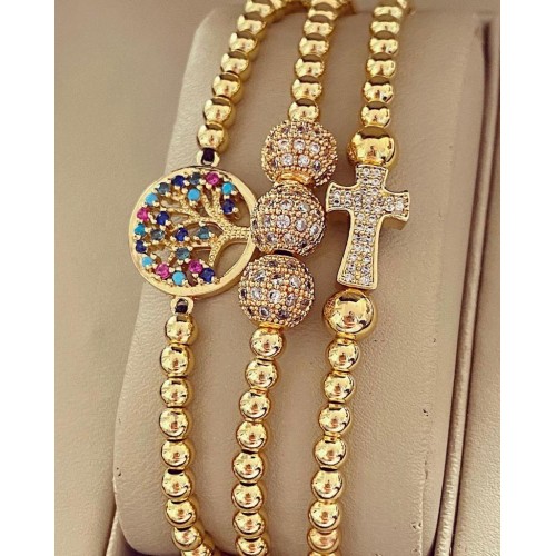 Set 3 bratari unisex modele deosebite cu margele si forme cu pietricele stralucitoare