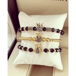 Set 3 bratari unisex modele deosebite cu margele si forme cu pietricele stralucitoare