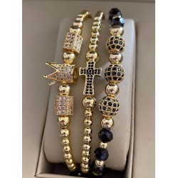 Set 3 bratari unisex modele deosebite cu margele si forme cu pietricele stralucitoare