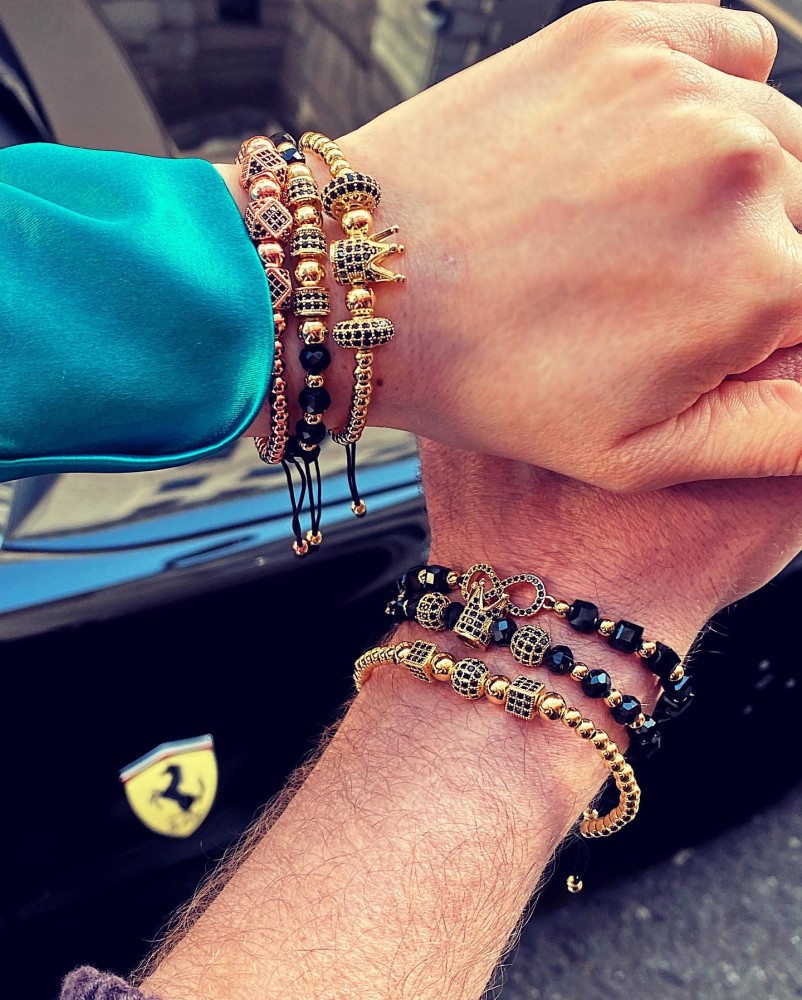 Set 3 bratari unisex modele deosebite cu margele si forme cu pietricele stralucitoare