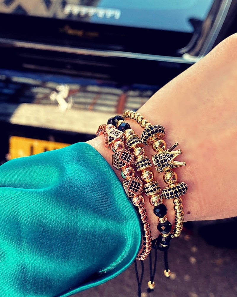 Set 3 bratari unisex modele deosebite cu margele si forme cu pietricele stralucitoare