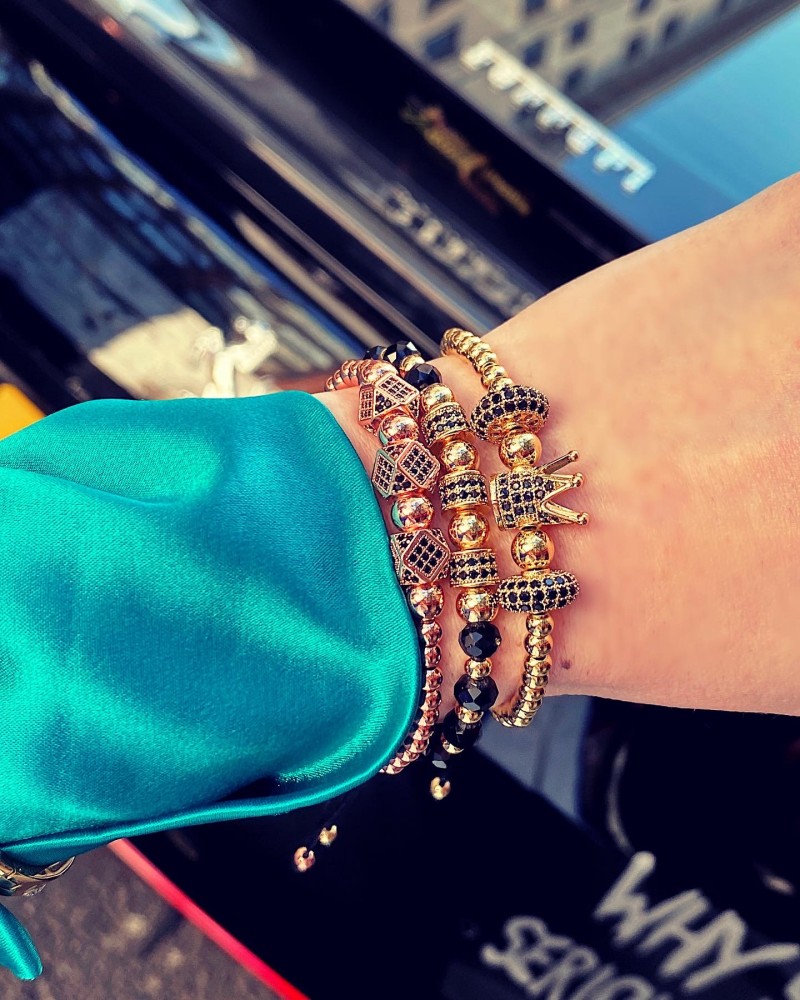 Set 3 bratari unisex modele deosebite cu margele si forme cu pietricele stralucitoare