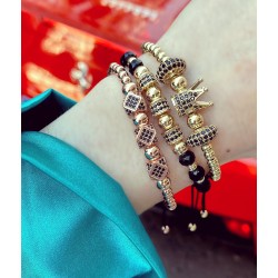 Set 3 bratari unisex modele deosebite cu margele si forme cu pietricele stralucitoare