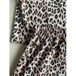 Pijama dama ieftina scurta din bumbac cu lycra cu imprimeu animal print
