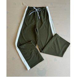Pantaloni dama sport casual lungi cu dungi - khaki