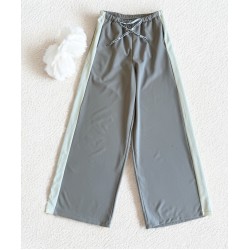Pantaloni dama sport casual lungi cu dungi -  gri