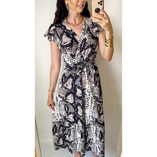 Rochie dama casual de vara confortabila cu imprimeu snake