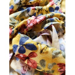 Rochie midi de vara galbena cu imprimeu flori -Strălucirea Soarelui