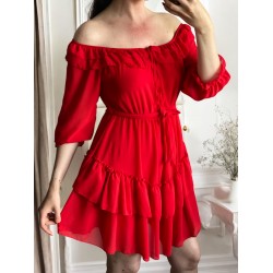 Rochie dama ieftina de zi scurta cu volanase - superba pentru orice ocazie!
