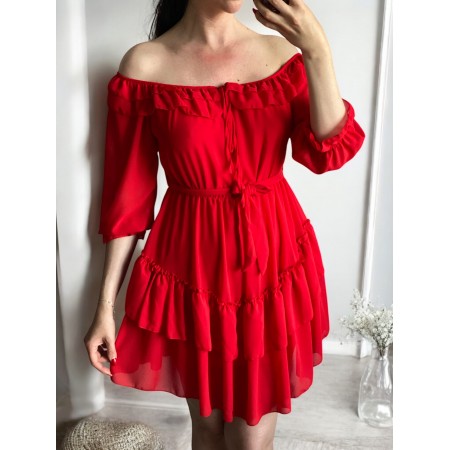 Rochie dama ieftina de zi scurta cu volanase - superba pentru orice ocazie!