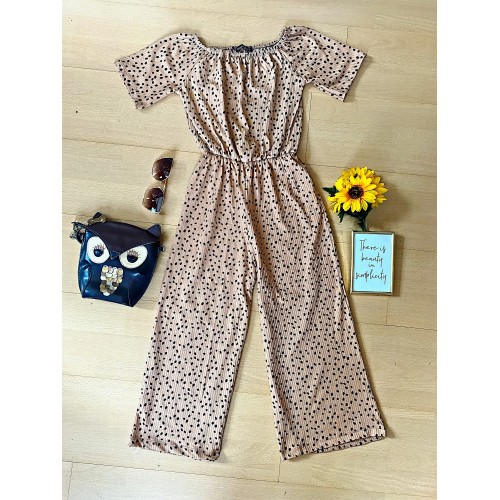 Salopeta dama lunga bej cu negru casual eleganta