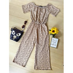 Salopeta dama lunga bej cu negru casual eleganta