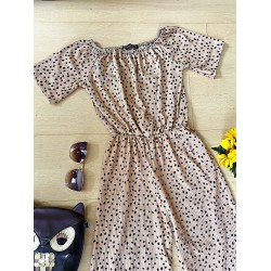 Salopeta dama lunga bej cu negru casual eleganta