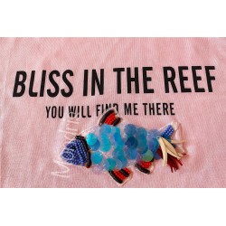 Tricou dama bumbac fin 100% roz cu maneca scurta si imprimeu din paiete Fish